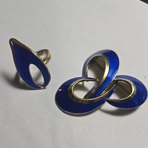 VINTAGE BROOCH AND RING SET STERLING SILVE FROM NORWAY